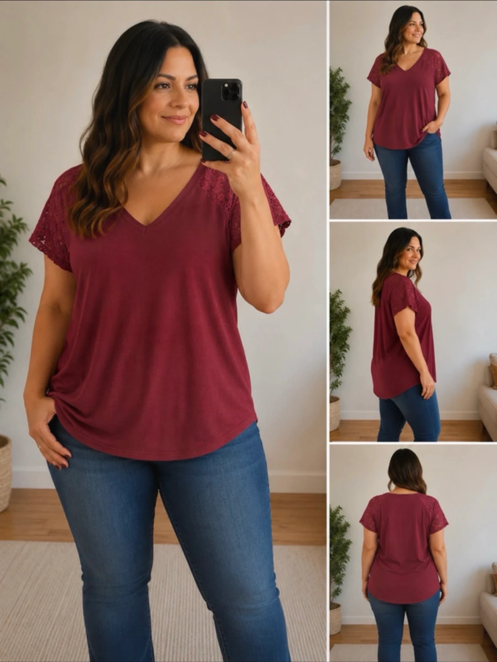 Tee shirt bordô mulher – photo 2